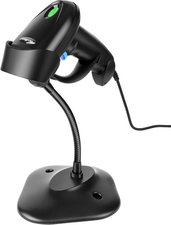 PecuMecu USB 2D Barcode Scanner with Stand, Handheld QR Code Scanner PDF417 Data