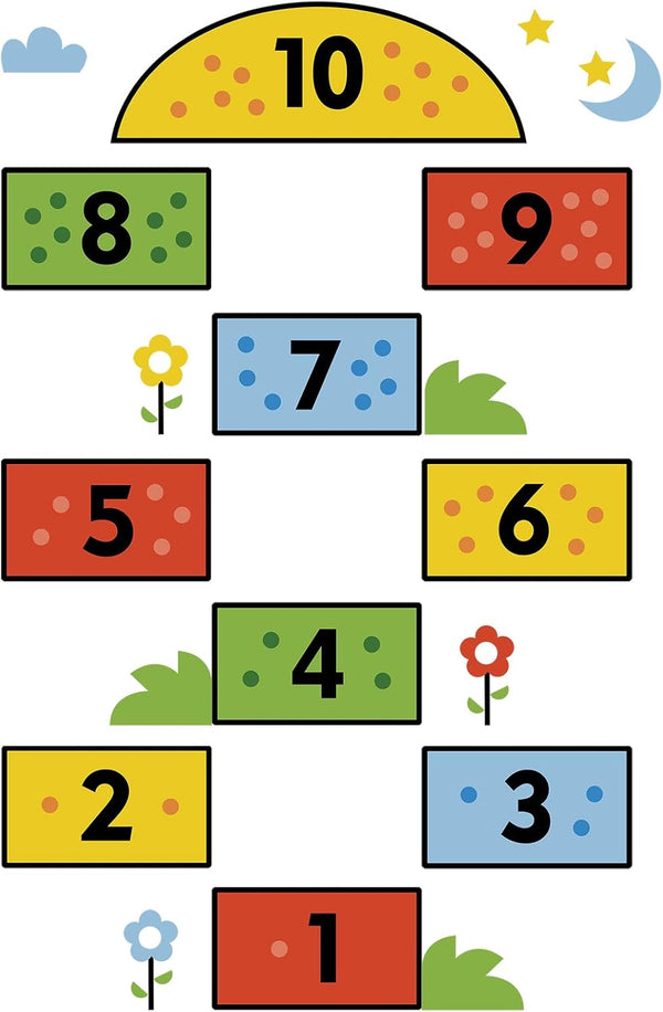 dechom Colorful Hopscotch Numbers Wall Decal for Kids Cartoon Floor Wall Stickers PVC