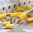 200 Pcs Mixed Quick Disconnect Electrical Ring Terminals, Insulated O Ring Crimp Terminals Connectors Assortment Kits