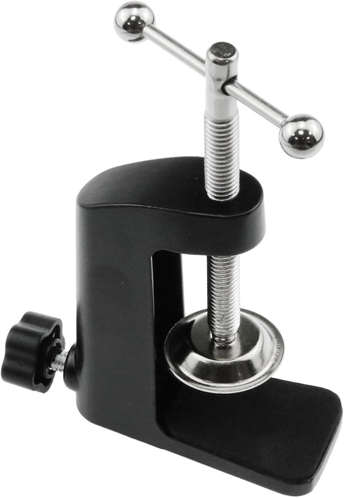 1PCS Black Aluminum Alloy Desk C-Clamp, Desk Light Mounting Cantilever Bracket with Adjustable Screws