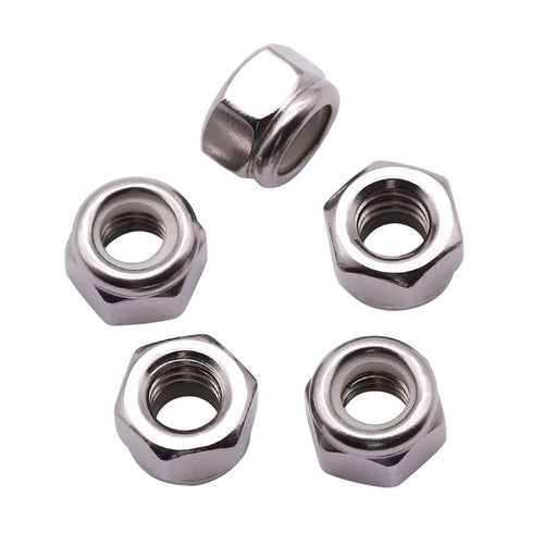 #6-32 inch Nylon Insert Hex Lock Nuts (50 Pack), 304 Stainless Steel, Corrosion-Resistant for DIY Projects