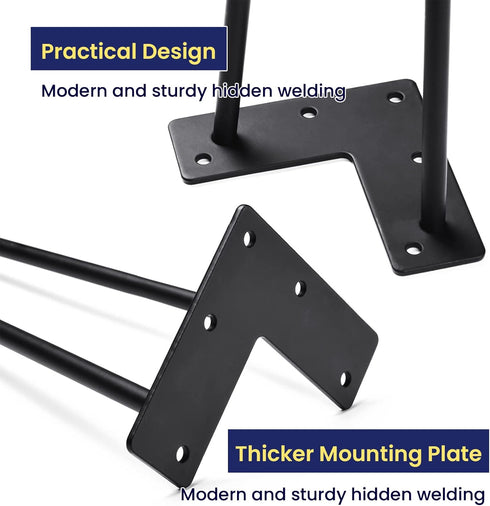 10 Inch 4PCS SMARTSTANDARD Heavy Duty Hairpin Furniture Legs, Metal Home DIY Projects for TV Stand, Sofa, Dresser