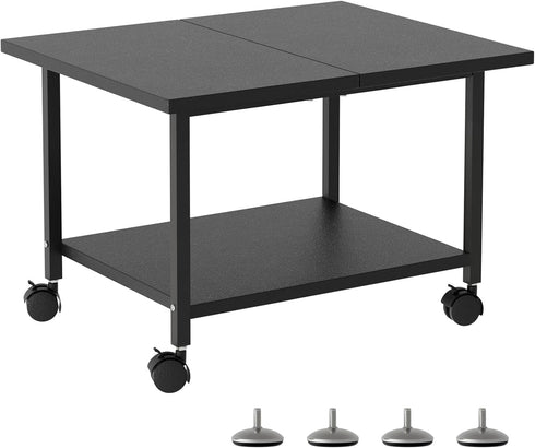 SwaaVee Printer Stand with Storage Under Desk Shelf, Desktop Printer Stand Organizer,