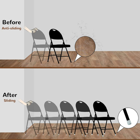 36 7/8 Inch Jetec Pieces Folding Chair Leg Caps Heavy-Duty Plastic Chair End Caps Non-Marring Furniture Glides Round