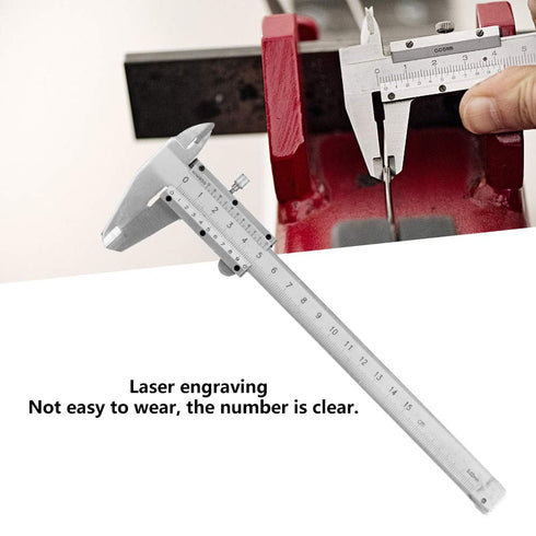 Caliper, Carbon Steel Micrometer Gauge Measuring Tool Manual Micrometer Caliper 0.02mm High Accuracy Caliper for Household and Industrial Measurement, 0-150mm Measuring Range