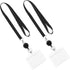 YOUOWO 2 Pack Lanyard with ID Badge Holder, Retractable Lanyard Black with Card Holders, Waterproof