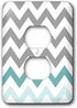 3dRose lsp_179811_6 Grey Chevron with Mint Turquoise Zig Zag Pattern Outlet Cover