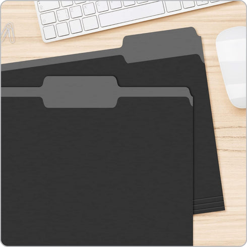 Pendaflex File Folders, Letter Size, 1/3-Cut Tab, Black, 100 Per Box for Documents