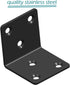 Aufuga (10, 2x2x2) Black Stainless Steel Shelf Bracket,Joint Right Angle Bracket,L Shape Heavy Duty Metal Corner Brace