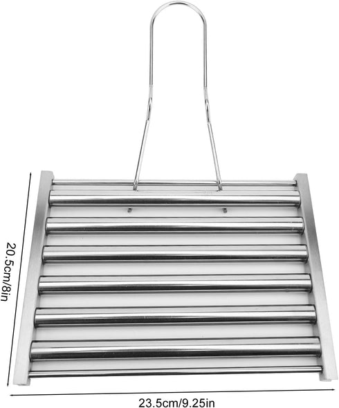 5 Stainless Steel Hot Dog, Non-Stick Surface with Sausage Capacity for BBQ, Camping, Tailgating, and Home Use, Mirror