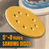 POWERTEC 44001XG-100, 100 PK, 5 Inch 8 Hole Hook and Loop Sanding Discs, 80/100/120/150/220, Assorted Grits Sandpaper for Random Orbital Sanders, Air Sander, Pneumatic Sander, Auto Body Shop by POWERTEC