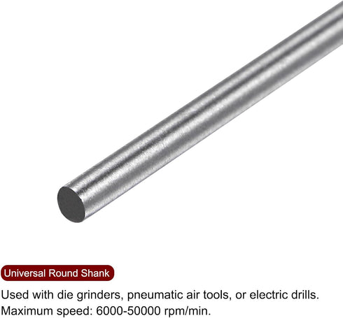 10pcs Carbide Rotary Burrs, 3/32" (2.35mm) Shank, 1/4" (6mm) Head Double Cut Inverted Cone N Shape Die Grinder Bits for