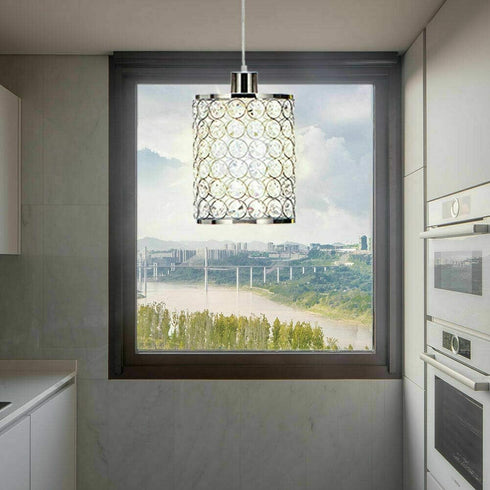60W 110V (2 Pack) Modern Crystal Chandelier Lighting LED Light Crystal Ceiling Light Crystal Pendant Lamp Adjustable