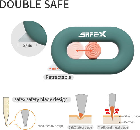 Box Cutter Retractable - Mini Ceramic Box Cutter with Built-In Magnetic Safety Feature, Cute Small Box Cutter for
