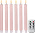 Spring Taper Candles Pastel Flameless Flickering with Remote Timer, Battery Operated Warm