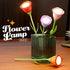 YumeGlint Dimming Rechargeable Flower Desk Lamp Infinite Trichromatic Temperature Adjustable Brightness Memory LED