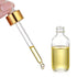 AOZITA 4 Set of 2 oz Clear Dropper Bottles (60ml) with 1 Funnel & 4 Labels - Glass Tincture Bottles for Essential Oils