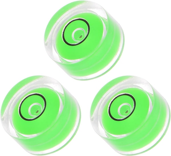 3pcs Small Circular Bubble Spirit Levels, Mini Round RV Leveling Tools for Travel Trailer, Green