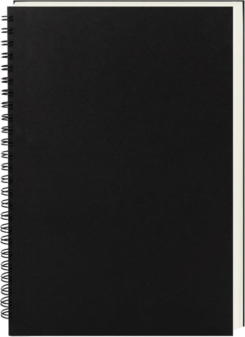 DSTELIN 9 inch x 6 inch Blank Spiral Notebook, Soft Cover, 160 Pages / 80 Sheets, Black Sketch Book