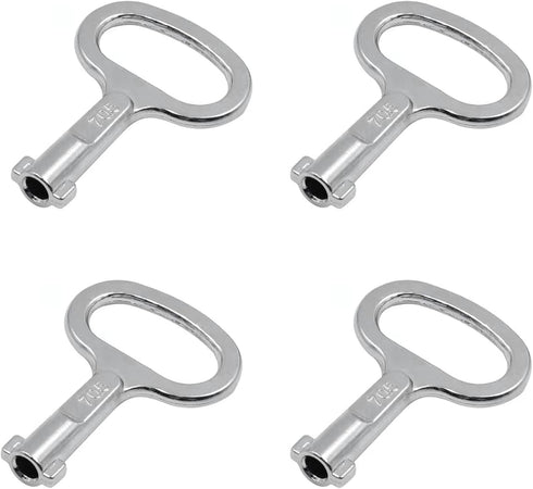 4Pcs Electrical Cabinet Key, 5mm Hole Zinc Alloy Water Meter Box Safety Key for Tool Box and Mailbox