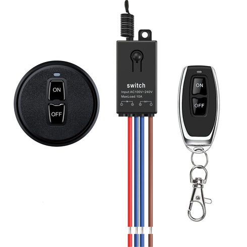 Wireless Light Switch & Receiver Kit - Mini Remote Control, AC 110V/120V/220V/240V