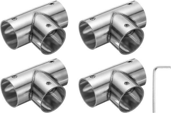 uxcell 4Pcs Tee Structural Pipe Connectors 3 Way End Rails Clamp with