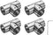 uxcell 4Pcs Tee Structural Pipe Connectors 3 Way End Rails Clamp with