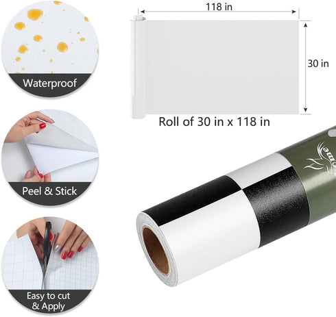 YENHOME 30"X118" Checkered Contact Paper, Peel and Stick Removable Black and White Wallpaper for Walls