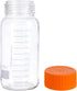 3 Pack 1000 mL Wide Mouth Graduated Round Reagent Media/Storage Lab Glass Bottle with GL80 Orange Cap