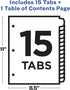 Avery Dividers for 3 Ring Binders - 15 Tabs per Set, Customizable Table of Contents, Multicolor Arched Tabs