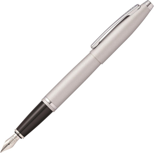 Cross Calais Refillable Fountain Pen, Medium Nib, Includes Premium Gift Box - Satin Chrome