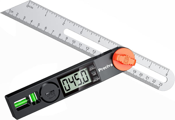Preciva T-Bevel Gauge & Protractor, 0-338 Digital Angle Finder Protractor for Carpentry, Woodworking, Metalworking