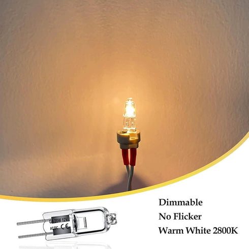 NTZTO G4 Bulbs 12V 20W T3 Capsule-Dimmable 3000K 2000H Halogen Warm White, Lifespan,for Chandelier Lighting, RV Marine