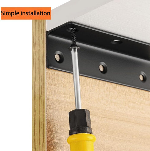 MINGFANITY 4PCS Bracket,16.7'' 1'' 2mm, L Brackets, Corner Brace Angle , Superior Stainless Steel x M, Thickness Wood