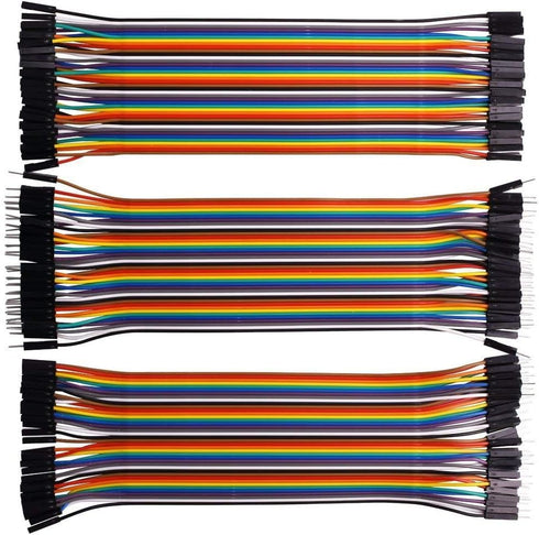 120pcs 40pin 40pin 40pin Projects(20cm/8inch) Multicolored Dupont Wire M/F, M/M, F/F Breadboard Jumper Ribbon Cables