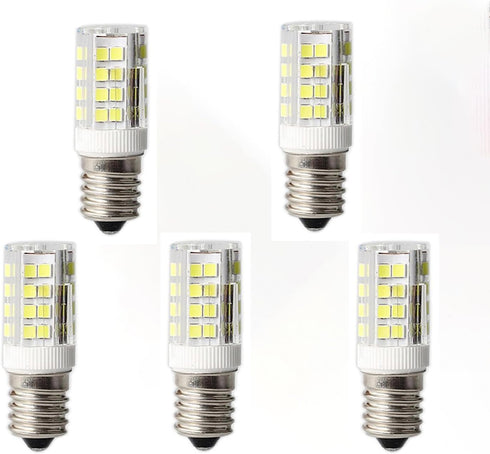 E14 LED Light Bulb, Daylight White 6000K, E14 European Base, 5-Pack for Cooker Hood and Refrigerator