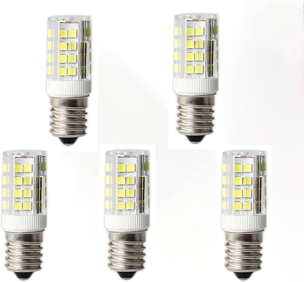 E14 LED Light Bulb, Daylight White 6000K, E14 European Base, 5-Pack for Cooker Hood and Refrigerator