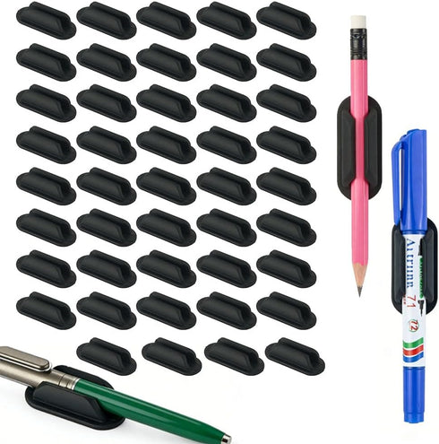 Yanchexp 40 PCS Adhesive Pencil Holders for Desk,Silicone Pencil Holder with Upgraded Adhesive