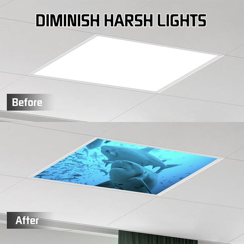 WYNIM 2 Pack School,4 2 Marine Animal Fluorescent Light Cover for Ceiling Light - Magnetic Light Covers Classroom