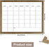 TORASO Dry Erase Monthly Calendar Board, Magnetic Surface Whiteboard for Wall, Rustic Brown Frame, 13"x 17"