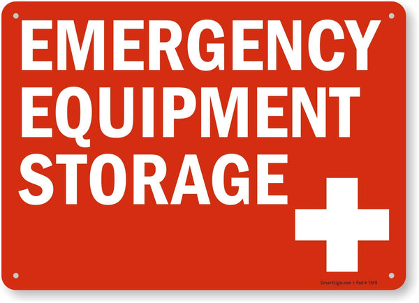 SmartSign “Emergency Equipment Storage” Plastic Sign | 10" x 14"