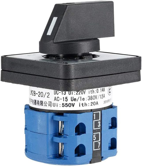 Changeover Switch LW28-20, 3 Positions 8 Terminals Universal Rotary Cam Selector Latching Switches