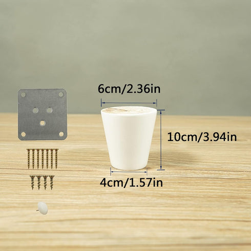 FANLIKIKI Feet,4PCS Screws(10cm/3.94in) Replacement Furniture Legs,Furniture Tapered Furniture Replacement Legs