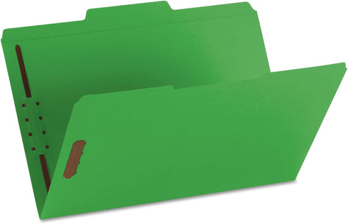 Fastener File Folder, 2 Fasteners, Reinforced 1/3-Cut Tab, Legal Size, Green by Smead, 50 per Box (17140)