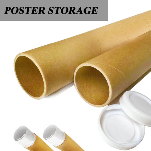GIEHOUGRIO 2 Pack Mailing Tubes with Caps for Poster, Artwork Storage, Shipping Blueprints, 2 inch x 12 inch