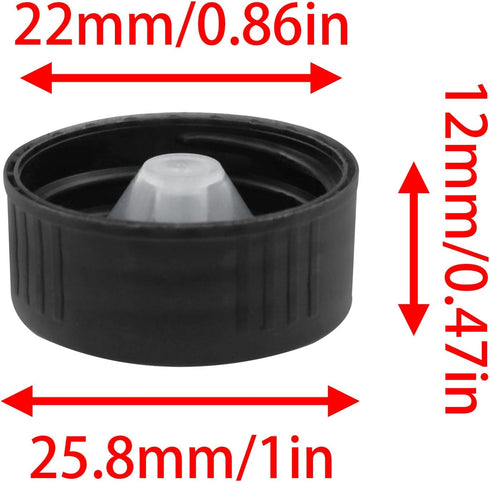 Phenolic Resin Covers for Chemical Food and Cosmetic Bottles, 24mm Black Polyester Seal Screw Caps, 24PCS