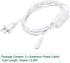 MECCANIXITY T5 T8 LED Tube Power Extension Cable, with On/Off Switch, 2 Pin, 3 Meter Length Wire, White for LED