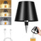 Rechargeable Wireless Bottle Lamp - 3 Color Stepless Dimmable, Metallic Black Lampshade,