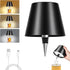 Rechargeable Wireless Bottle Lamp - 3 Color Stepless Dimmable, Metallic Black Lampshade,