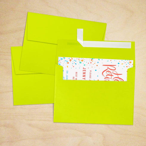 LUXPaper A7 Invitation Envelopes, Peel & Press, 5 1/4" x 7 1/4", Wasabi Green, 80lb Text, 50 Qty